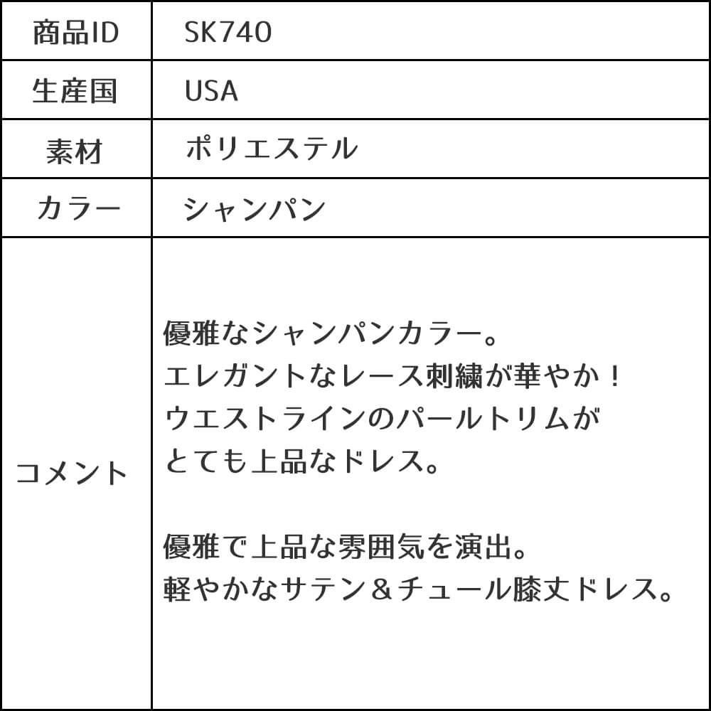 ピアノ発表会や結婚式にぴったりのカラーの女の子用キッズドレス。シンプルで美しいシルエットが魅力のAngel's Closetの子供ドレス レンタル商品（【レンタル】エレガント刺繍メッシュ＆パールトリム子供ドレス(SK740)シャンパン）｜画像14