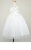 ピアノ発表会や結婚式にぴったりのカラーの女の子用キッズドレス。シンプルで美しいシルエットが魅力のAngel's Closetの子供ドレス レンタル商品（【レンタル】エレガントフラワーパッチ＆チュール子供ドレス(CCD771)アイボリー）｜画像4