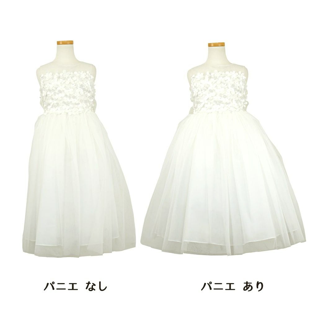 ピアノ発表会や結婚式にぴったりのカラーの女の子用キッズドレス。シンプルで美しいシルエットが魅力のAngel's Closetの子供ドレス レンタル商品（【レンタル】エレガントフラワーパッチ＆チュール子供ドレス(CCD771)アイボリー）｜画像7
