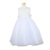 ピアノ発表会や結婚式にぴったりのホワイトカラーの女の子用キッズドレス。シンプルで美しいシルエットが魅力のAngel's Closetの子供ドレス レンタル商品（【レンタル】エレガントフラワーパッチ＆チュール子供ドレス(CCD771)ホワイト）｜画像2
