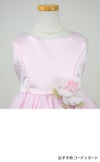ピアノ発表会や結婚式にぴったりのピンクカラーの女の子用キッズドレス。シンプルで美しいシルエットが魅力のAngel's Closetの子供ドレス レンタル商品（【レンタル】サテン＆ブーケ柄刺繍オーガンジー子供ドレス(KD220)ピンク）｜画像8