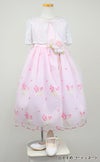 ピアノ発表会や結婚式にぴったりのピンクカラーの女の子用キッズドレス。シンプルで美しいシルエットが魅力のAngel's Closetの子供ドレス レンタル商品（【レンタル】サテン＆ブーケ柄刺繍オーガンジー子供ドレス(KD220)ピンク）｜画像10