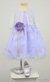 ピアノ発表会や結婚式にぴったりのライラックカラーの女の子用キッズドレス。シンプルで美しいシルエットが魅力のAngel's Closetの子供ドレス レンタル商品（【レンタル】サテン＆ブーケ柄刺繍オーガンジー子供ドレス(KD220)ライラック）｜画像10