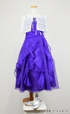 ピアノ発表会や結婚式にぴったりのカラーの女の子用キッズドレス。シンプルで美しいシルエットが魅力のAngel's Closetの子供ドレス レンタル商品（【レンタル】ラインストーン＆オーガンジーレイヤードフリル子供ドレス(HC734)パープル）｜画像10