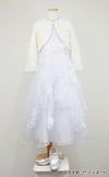 ピアノ発表会や結婚式にぴったりのホワイトカラーの女の子用キッズドレス。シンプルで美しいシルエットが魅力のAngel's Closetの子供ドレス レンタル商品（【レンタル】ラインストーン＆オーガンジーレイヤードフリル子供ドレス(HC734)ホワイト）｜画像12