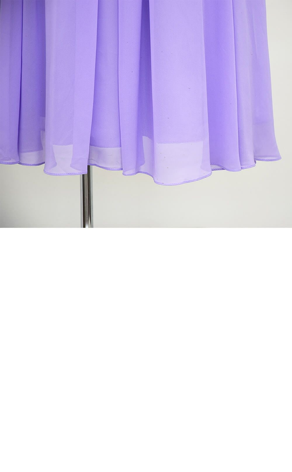 ピアノ発表会や結婚式にぴったりのライラックカラーの女の子用キッズドレス。シンプルで美しいシルエットが魅力のAngel's Closetの子供ドレス レンタル商品（【レンタル】エレガント3Dレースシフォンロング子供ドレス(CDC5006)ライラック）｜画像6