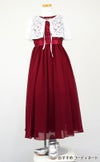 ピアノ発表会や結婚式にぴったりのカラーの女の子用キッズドレス。シンプルで美しいシルエットが魅力のAngel's Closetの子供ドレス レンタル商品（【レンタル】エレガント3Dレースシフォンロング子供ドレス(CDC5006)バーガンディー）｜画像10