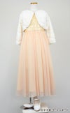 ピアノ発表会や結婚式にぴったりのカラーの女の子用キッズドレス。シンプルで美しいシルエットが魅力のAngel's Closetの子供ドレス レンタル商品（【レンタル】エレガント3Dレースシフォンロング子供ドレス(CDC5006)シャンパン）｜画像12