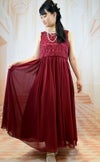 ピアノ発表会や結婚式にぴったりのカラーの女の子用キッズドレス。シンプルで美しいシルエットが魅力のAngel's Closetの子供ドレス レンタル商品（【レンタル】エレガント3Dレースシフォンロング子供ドレス(CDC5006)シャンパン）｜画像13