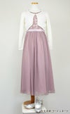 ピアノ発表会や結婚式にぴったりのピンクカラーの女の子用キッズドレス。シンプルで美しいシルエットが魅力のAngel's Closetの子供ドレス レンタル商品（【レンタル】エレガント3Dレースシフォンロング子供ドレス(CDC5006)ダスティピンク）｜画像11