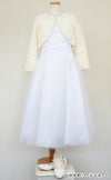ピアノ発表会や結婚式にぴったりのホワイトカラーの女の子用キッズドレス。シンプルで美しいシルエットが魅力のAngel's Closetの子供ドレス レンタル商品（【レンタル】クリンクルタフタ＆チュールロング子供ドレス（コルセットバック）(CDC4001)ホワイト）｜画像12