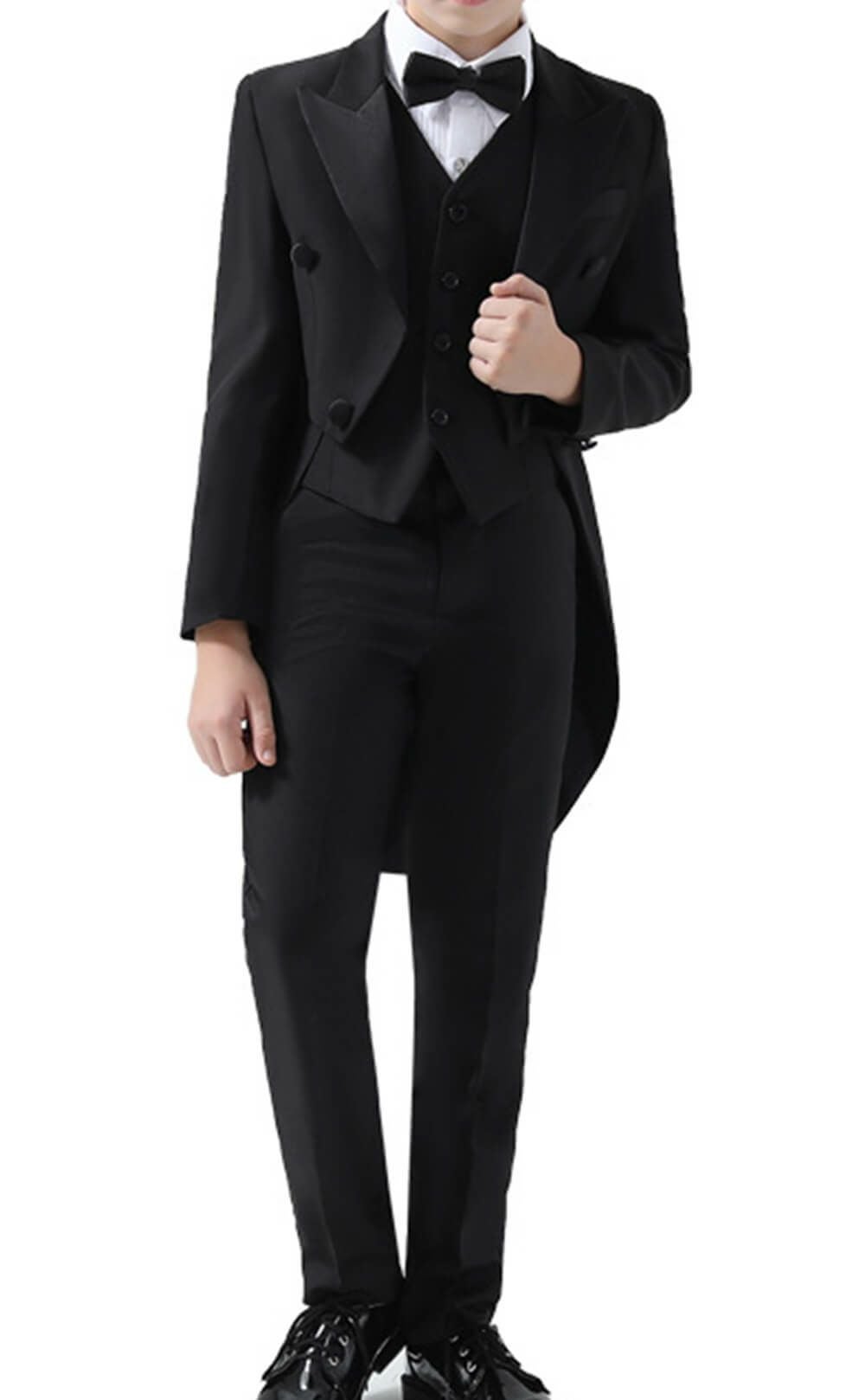 発表会やコンクールにぴったりのカラーの男の子用フォーマルスーツ。シンプルで美しいシルエットが魅力のAngel's Closetの子供フォーマル レンタル商品（【レンタル】ベスト付きスマートタキシード燕尾(YP154)）｜画像3