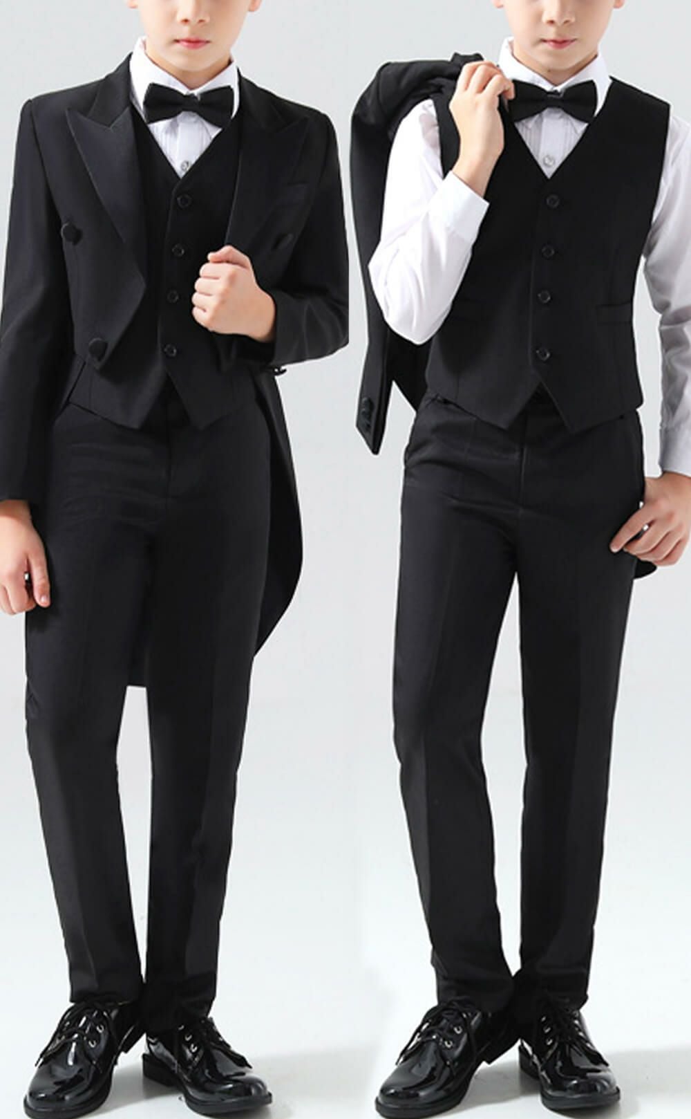 発表会やコンクールにぴったりのカラーの男の子用フォーマルスーツ。シンプルで美しいシルエットが魅力のAngel's Closetの子供フォーマル レンタル商品（【レンタル】ベスト付きスマートタキシード燕尾(YP154)）｜画像6