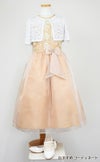 ピアノ発表会や結婚式にぴったりのカラーの女の子用キッズドレス。シンプルで美しいシルエットが魅力のAngel's Closetの子供ドレス レンタル商品（【レンタル】レース＆メタル刺繍オーガンジー子供ドレス（リボンコサージュ付）(CC2461)シャンパン）｜画像9