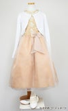 ピアノ発表会や結婚式にぴったりのカラーの女の子用キッズドレス。シンプルで美しいシルエットが魅力のAngel's Closetの子供ドレス レンタル商品（【レンタル】レース＆メタル刺繍オーガンジー子供ドレス（リボンコサージュ付）(CC2461)シャンパン）｜画像10
