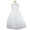 ピアノ発表会や結婚式にぴったりのカラーの女の子用キッズドレス。シンプルで美しいシルエットが魅力のAngel's Closetの子供ドレス レンタル商品（【レンタル】レース＆メタル刺繍オーガンジー子供ドレス（リボンコサージュ付）(CC2461)アイボリー）｜画像2