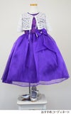ピアノ発表会や結婚式にぴったりのカラーの女の子用キッズドレス。シンプルで美しいシルエットが魅力のAngel's Closetの子供ドレス レンタル商品（【レンタル】レース＆メタル刺繍オーガンジー子供ドレス（リボンコサージュ付）(CC2461)パープル）｜画像9