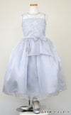 ピアノ発表会や結婚式にぴったりのカラーの女の子用キッズドレス。シンプルで美しいシルエットが魅力のAngel's Closetの子供ドレス レンタル商品（【レンタル】レース＆メタル刺繍オーガンジー子供ドレス（リボンコサージュ付）(CC2461)シルバー）｜画像8