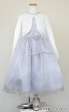 ピアノ発表会や結婚式にぴったりのカラーの女の子用キッズドレス。シンプルで美しいシルエットが魅力のAngel's Closetの子供ドレス レンタル商品（【レンタル】レース＆メタル刺繍オーガンジー子供ドレス（リボンコサージュ付）(CC2461)シルバー）｜画像10