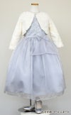 ピアノ発表会や結婚式にぴったりのカラーの女の子用キッズドレス。シンプルで美しいシルエットが魅力のAngel's Closetの子供ドレス レンタル商品（【レンタル】レース＆メタル刺繍オーガンジー子供ドレス（リボンコサージュ付）(CC2461)シルバー）｜画像11