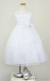 ピアノ発表会や結婚式にぴったりのホワイトカラーの女の子用キッズドレス。シンプルで美しいシルエットが魅力のAngel's Closetの子供ドレス レンタル商品（【レンタル】レース＆メタル刺繍オーガンジー子供ドレス（リボンコサージュ付）(CC2461)ホワイト）｜画像8