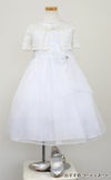ピアノ発表会や結婚式にぴったりのホワイトカラーの女の子用キッズドレス。シンプルで美しいシルエットが魅力のAngel's Closetの子供ドレス レンタル商品（【レンタル】レース＆メタル刺繍オーガンジー子供ドレス（リボンコサージュ付）(CC2461)ホワイト）｜画像9