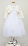 ピアノ発表会や結婚式にぴったりのホワイトカラーの女の子用キッズドレス。シンプルで美しいシルエットが魅力のAngel's Closetの子供ドレス レンタル商品（【レンタル】レース＆メタル刺繍オーガンジー子供ドレス（リボンコサージュ付）(CC2461)ホワイト）｜画像11