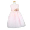 ピアノ発表会や結婚式にぴったりのピンクカラーの女の子用キッズドレス。シンプルで美しいシルエットが魅力のAngel's Closetの子供ドレス レンタル商品（【レンタル】サテンリボン＆スターダストチュール子供ドレス(CK329)ブラッシュピンク）｜画像2