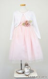 ピアノ発表会や結婚式にぴったりのピンクカラーの女の子用キッズドレス。シンプルで美しいシルエットが魅力のAngel's Closetの子供ドレス レンタル商品（【レンタル】サテンリボン＆スターダストチュール子供ドレス(CK329)ブラッシュピンク）｜画像10