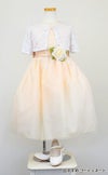 ピアノ発表会や結婚式にぴったりのカラーの女の子用キッズドレス。シンプルで美しいシルエットが魅力のAngel's Closetの子供ドレス レンタル商品（【レンタル】サテンリボン＆スターダストチュール子供ドレス(CK329)タープ）｜画像8