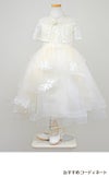 ピアノ発表会や結婚式にぴったりのホワイトカラーの女の子用キッズドレス。シンプルで美しいシルエットが魅力のAngel's Closetの子供ドレス レンタル商品（【レンタル】フラワー刺繍＆ウェーブチュールロング子供ドレス(YP135)オフホワイト）｜画像9