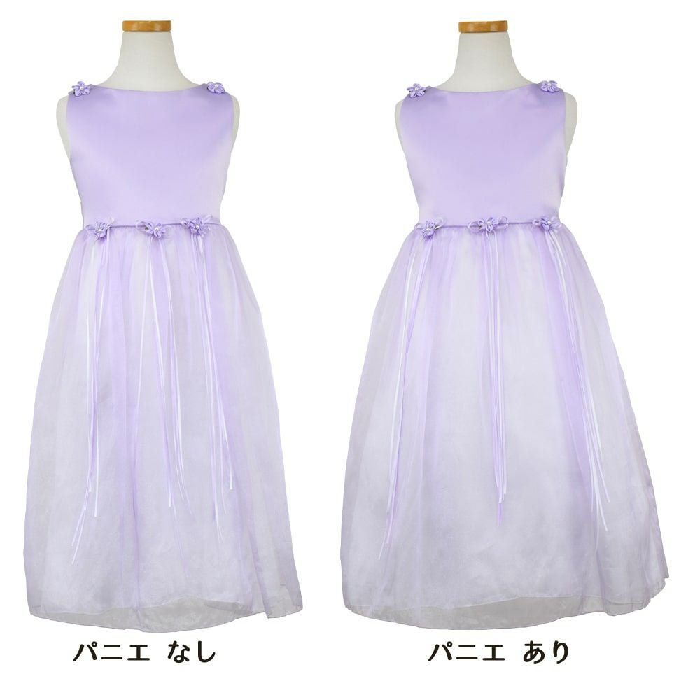 ピアノ発表会や結婚式にぴったりのライラックカラーの女の子用キッズドレス。シンプルで美しいシルエットが魅力のAngel's Closetの子供ドレス レンタル商品（【レンタル】サテン＆シャイニーオーガンジー子供ドレスサニー(KD149)ライラック）｜画像6