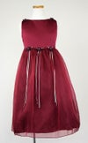 ピアノ発表会や結婚式にぴったりのカラーの女の子用キッズドレス。シンプルで美しいシルエットが魅力のAngel's Closetの子供ドレス レンタル商品（【レンタル】サテン＆シャイニーオーガンジー子供ドレスサニー(KD149)バーガンディー）｜画像3