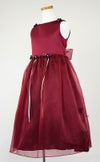 ピアノ発表会や結婚式にぴったりのカラーの女の子用キッズドレス。シンプルで美しいシルエットが魅力のAngel's Closetの子供ドレス レンタル商品（【レンタル】サテン＆シャイニーオーガンジー子供ドレスサニー(KD149)バーガンディー）｜画像4
