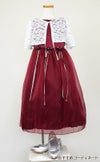 ピアノ発表会や結婚式にぴったりのカラーの女の子用キッズドレス。シンプルで美しいシルエットが魅力のAngel's Closetの子供ドレス レンタル商品（【レンタル】サテン＆シャイニーオーガンジー子供ドレスサニー(KD149)バーガンディー）｜画像9