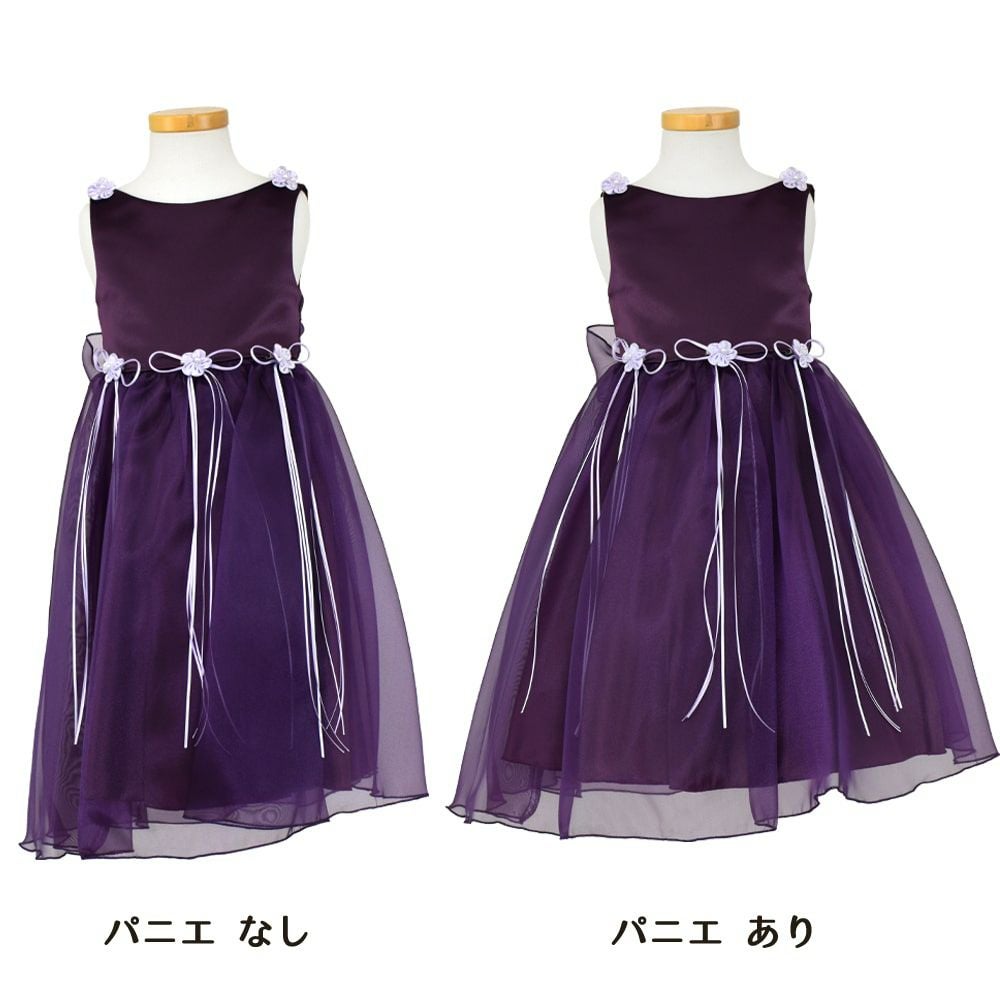 ピアノ発表会や結婚式にぴったりのカラーの女の子用キッズドレス。シンプルで美しいシルエットが魅力のAngel's Closetの子供ドレス レンタル商品（【レンタル】サテン＆シャイニーオーガンジー子供ドレスサニー(KD149)エッグプラント）｜画像6