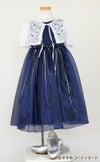 ピアノ発表会や結婚式にぴったりのネイビーカラーの女の子用キッズドレス。シンプルで美しいシルエットが魅力のAngel's Closetの子供ドレス レンタル商品（【レンタル】サテン＆シャイニーオーガンジー子供ドレスサニー(KD149)ネイビー）｜画像9