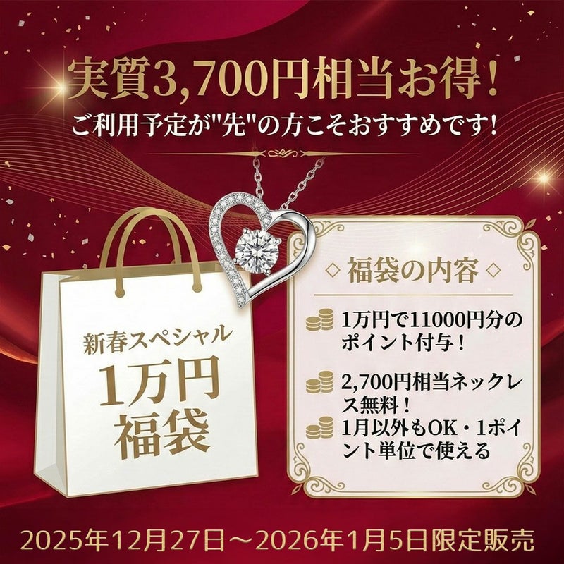 1万円で11000ポイント＆ジュエリー福袋