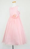 ピアノ発表会や結婚式にぴったりのカラーの女の子用キッズドレス。シンプルで美しいシルエットが魅力のAngel's Closetの子供ドレス レンタル商品（【レンタル】エレガントレース＆チュール子供ドレス(MBK346)ブラッシュ）｜画像4