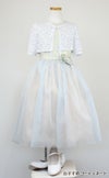 ピアノ発表会や結婚式にぴったりのブルーカラーの女の子用キッズドレス。シンプルで美しいシルエットが魅力のAngel's Closetの子供ドレス レンタル商品（【レンタル】オーネイトジャガード＆マルチトーンチュール子供ドレス(SK671)ブルー）｜画像9