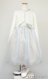 ピアノ発表会や結婚式にぴったりのブルーカラーの女の子用キッズドレス。シンプルで美しいシルエットが魅力のAngel's Closetの子供ドレス レンタル商品（【レンタル】オーネイトジャガード＆マルチトーンチュール子供ドレス(SK671)ブルー）｜画像10