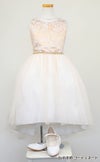 ピアノ発表会や結婚式にぴったりのカラーの女の子用キッズドレス。シンプルで美しいシルエットが魅力のAngel's Closetの子供ドレス レンタル商品（【レンタル】ジャガード＆クリスタルチュールハイ＆ロー子供ドレス(SK805)アイボリー）｜画像8