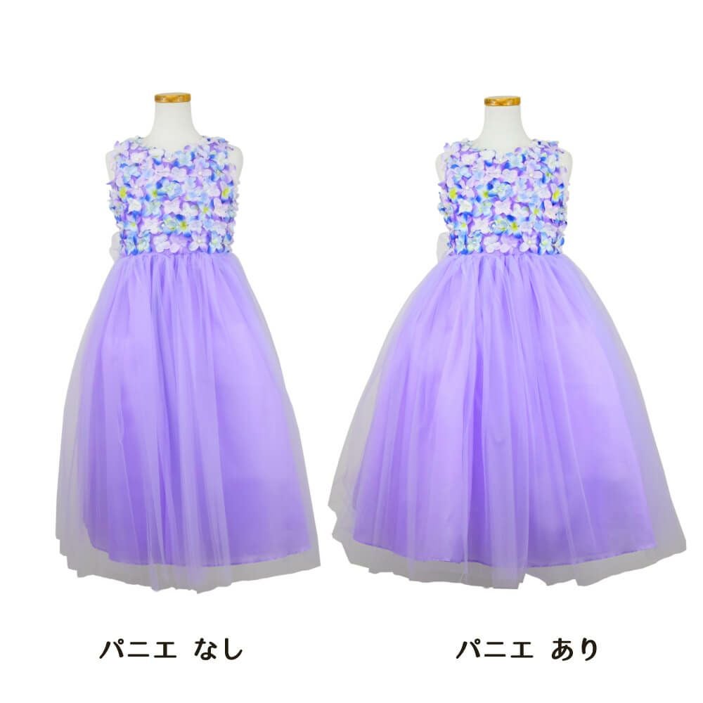 ピアノ発表会や結婚式にぴったりのライラックカラーの女の子用キッズドレス。シンプルで美しいシルエットが魅力のAngel's Closetの子供ドレス レンタル商品（【レンタル】フラワーモチーフチュールリボン子供ドレス(CCD741)ライラック）｜画像6