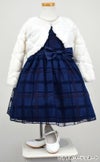 ピアノ発表会や結婚式にぴったりのネイビーカラーの女の子用キッズドレス。シンプルで美しいシルエットが魅力のAngel's Closetの子供ドレス レンタル商品（【レンタル】フロックドグリッター格子柄メッシュ＆サテン子供ドレス(SK714)ネイビー）｜画像11