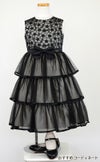 ピアノ発表会や結婚式にぴったりのブラックカラーの女の子用キッズドレス。シンプルで美しいシルエットが魅力のAngel's Closetの子供ドレス レンタル商品（【レンタル】花柄レースティアードチュール子供ドレス【CHOPIN】(CAT882101)ブラック）｜画像8