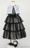 ピアノ発表会や結婚式にぴったりのブラックカラーの女の子用キッズドレス。シンプルで美しいシルエットが魅力のAngel's Closetの子供ドレス レンタル商品（【レンタル】花柄レースティアードチュール子供ドレス【CHOPIN】(CAT882101)ブラック）｜画像9