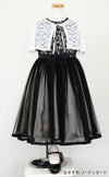 ピアノ発表会や結婚式にぴったりのブラックカラーの女の子用キッズドレス。シンプルで美しいシルエットが魅力のAngel's Closetの子供ドレス レンタル商品（【レンタル】花柄刺繍オーガンジー＆チュール子供ドレス【CHOPIN】(CAT182313)ブラック）｜画像9