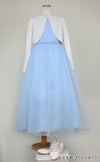 ピアノ発表会や結婚式にぴったりのブルーカラーの女の子用キッズドレス。シンプルで美しいシルエットが魅力のAngel's Closetの子供ドレス レンタル商品（【レンタル】エレガントフラワーパターンレース&オーガンジーロングドレス(JK3580)ブルー）｜画像10