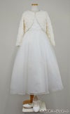ピアノ発表会や結婚式にぴったりのカラーの女の子用キッズドレス。シンプルで美しいシルエットが魅力のAngel's Closetの子供ドレス レンタル商品（【レンタル】エレガントフラワーパターンレース&オーガンジーロングドレス(JK3580)アイボリー）｜画像11