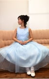 ピアノ発表会や結婚式にぴったりのカラーの女の子用キッズドレス。シンプルで美しいシルエットが魅力のAngel's Closetの子供ドレス レンタル商品（【レンタル】エレガントフラワーパターンレース&オーガンジーロングドレス(JK3580)ラベンダー）｜画像12
